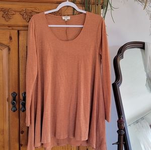 Sweater tunic or dress umerge apricot in color
